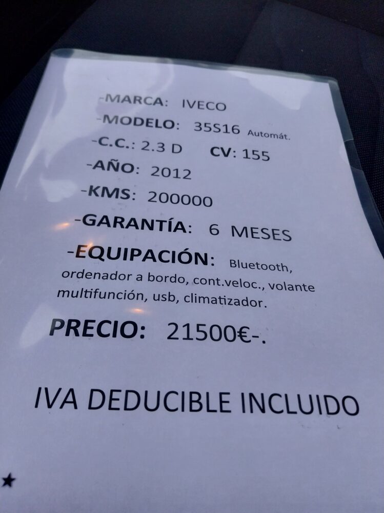 IVECO  35S16  2.3D  155 CV   Automático
